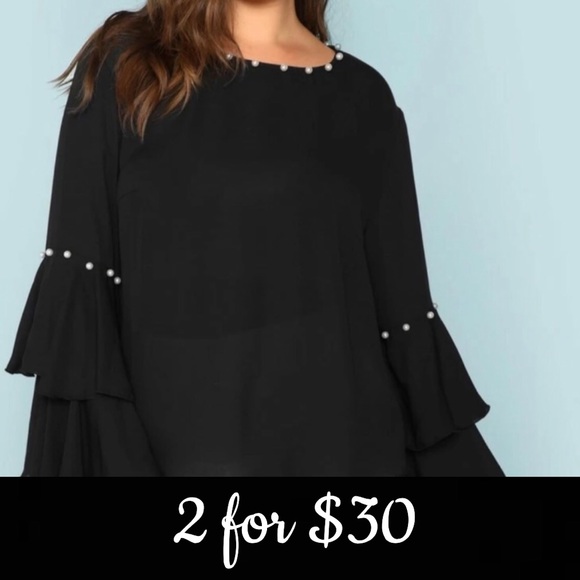 Tops - 🎉HP🎉 🆕 PLUS Size Ruffle-Tiered Sleeve Blouse